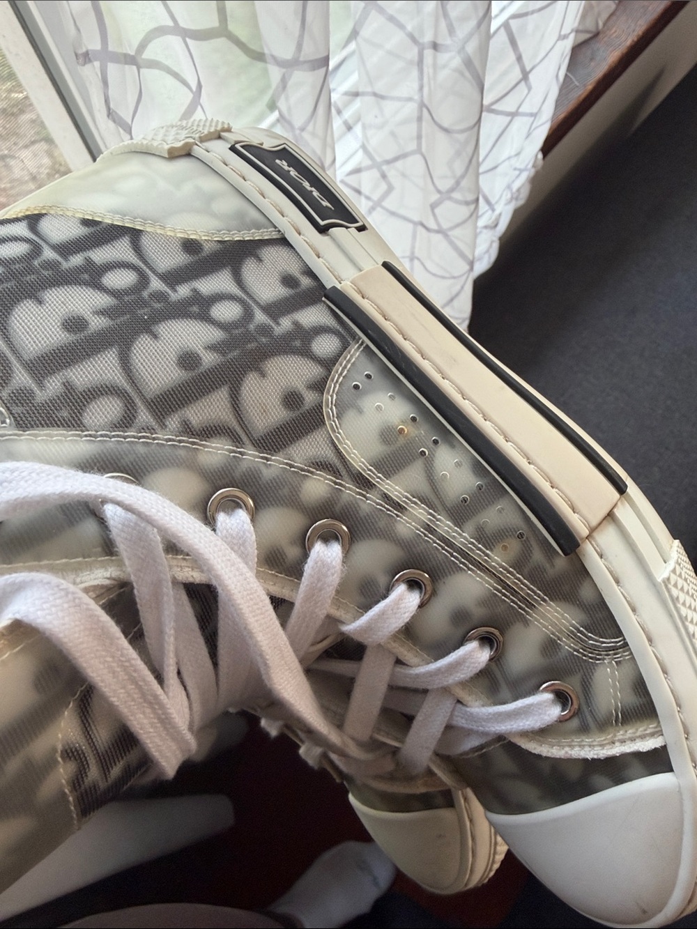 Dior High-Top Sneakers in Gray and White Monogram - Picture 10 of 10